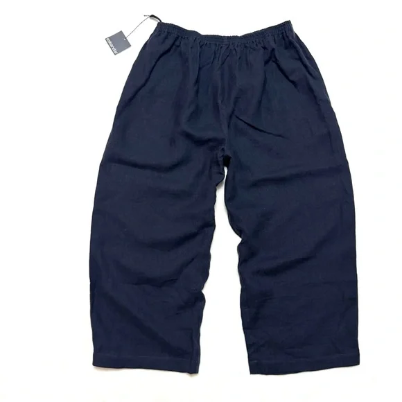 Eskandar sz 3 Japanese Trouser 100% Linen Pants Wide Leg Dark Navy US XL ? - Picture 5 of 12